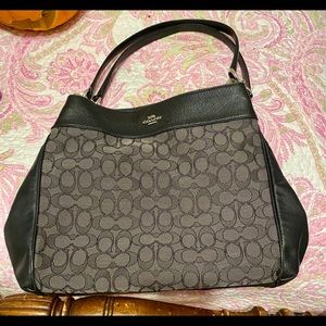 Black Jacquard Coach Satchel purse